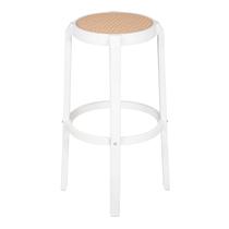 Banqueta Fitz Alta com Assento Simulando Rattan