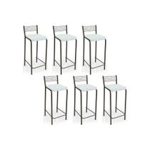 Banqueta Gênova B705 Kit 6 Un Bronze/Branco 106 - Kappesberg