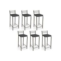 Banqueta Gênova B705 Kit 6 Un Bronze/Preto 110 - Kappesberg