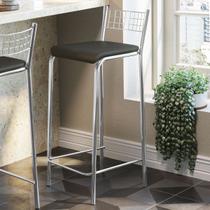 Banqueta Genova Cromada Preto - Kappesberg