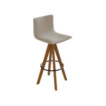 Banqueta Giratoria Alta 75cm com Assento e Encostos Estofados Ref 257 Marrom/Imbuia