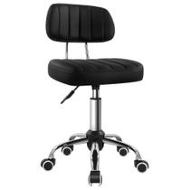 Banqueta giratória BFTOU preta quadrada com altura de roda ajustável