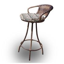 Banqueta Giratória em Fibra Sintética - Tecido Costela de Adão Verde