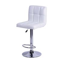 Banqueta Giratória Gomos Confort Estofada em PU Branca Base Cromada Banqueta Giratória Gomos Confort Estofada em PU Branca Base Cromada