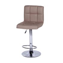 Banqueta Giratória Gomos Confort Estofada em PU Caramelo Base Cromada Banqueta Giratória Gomos Confort Estofada em PU Caramelo Base Cromada