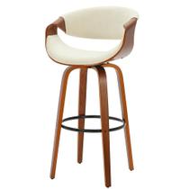 Banqueta Giratória Munique Nicole Fratini 105 (altura) Revestimento em (PU) Nude Base Madeira