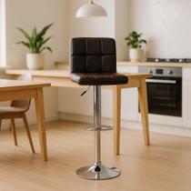 Banqueta Gomos Alta Para Cozinha Bancada Bistrô Balcão Gomos Giratória Retrátil Estofado Marrom Banqueta Gomos Alta Para Cozinha Bancada Bistrô Balcão Gomos Giratória Retrátil Estofado Marrom