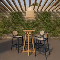 Banqueta Gourmet Alta 47cm x 76cm Polipropileno Rattan 2 Un