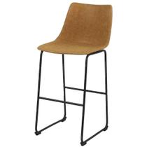 Banqueta Horto Baixa material sintético Caramelo com Base Aço Preto 97 cm - 70243 Banqueta Horto Baixa material sintético Caramelo com Base Aço Preto 97 cm - 70243