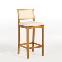 Banqueta Ibiza Baixa Encosto Telinha Madeira Maciça Pinhão