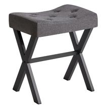 Banqueta IBUYKE de linho em forma de U com X-Leg cinza escuro WBD018G