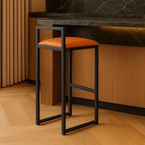 Banqueta Industrial Alta Sala Jantar Bar Bancada Cozinha Cor:Marrom