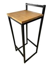 Banqueta Industrial Com encosto Alta Bistrô Estilo Rustica para balcão