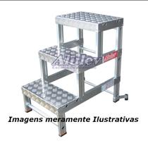 Banqueta Industrial em Alumínio com 2 Degraus BI-501 ALULEV