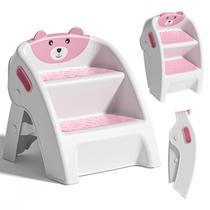 Banqueta infantil TPN rosa antiderrapante dobrável em 2 etapas