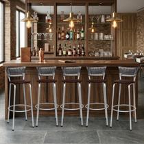 Banqueta Itagold Alta 70cm 5 Unidades Premium Acabamento Da Estrutura Prata Encosto Junco Degradê