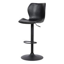 Banqueta Itajaí PU Preto Base Disco Preta - 76857