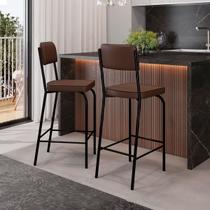 Banqueta Kit 2 Banquetas Embal Vintage Preto/Marrom - Art Panta Banqueta Kit 2 Banquetas Embal Vintage Preto/Marrom - Art Panta