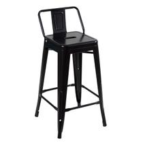 Banqueta Laráz Iron Tolix Média com encosto 66cm Preto Banqueta Laráz Iron Tolix Média com encosto 66cm Preto