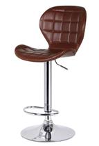 Banqueta Lucia Base Disco Cor Marrom - 31656