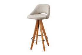 Banqueta Madeira Giratória Estofada com Encosto Nicole Banqueta Madeira Giratória Estofada com Encosto Nicole