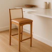 Banqueta Madeira Maciça Encosto Tela Sling Toscana