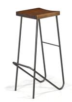 Banqueta Mamba cor Rustic Brown com Base Aço Grafite 75cm - 41757