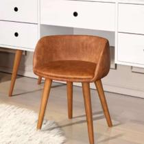 Banqueta Maquiadora Estilo Retrô Pés Palito material sintético Para Penteadeira Banqueta Maquiadora Estilo Retrô Pés Palito material sintético Para Penteadeira