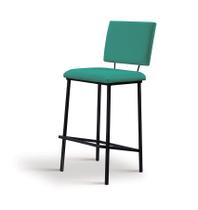 Banqueta Marcele Linho Azul Esverdeado Daf Mobiliário