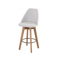 Banqueta Maya gourmet Para Ilha ou Balcão e Ambiente diversos, pés em Madeira Maciça giratória-altura 62 cm do chão até o assento-tecido linho