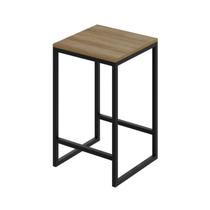 Banqueta Média 38x36x60cm Active Yescasa Marrom/Lâmina Mel/Preto