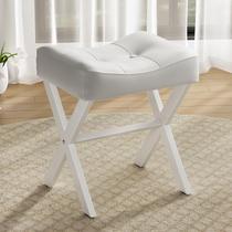 Banqueta Memobarco Leather 46 cm com metal X-Leg branca Banqueta Memobarco Leather 46 cm com metal X-Leg branca
