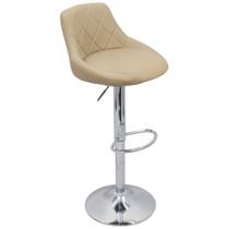 Banqueta Milano Carmel Estofada Giratória c/ Regulagem - Bege Banqueta Milano Carmel Estofada Giratória c/ Regulagem - Bege