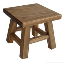 Banqueta Mini Hardman Madeira Padrão Nogueira Assento Quadrado