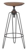 Banqueta New York cor Rustic Brown com Base Aço Grafite 79cm - 53096
