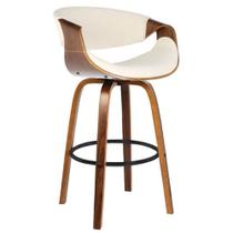 Banqueta Nicole Base Madeira - Linho Creme Banqueta Nicole Base Madeira - Linho Creme