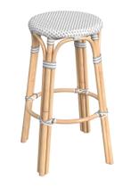 Banqueta Offex Transicional Redonda de Rattan Cinza 30 cm