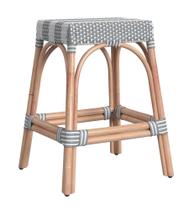 Banqueta Offex Transitional Retangular Cinza Rattan