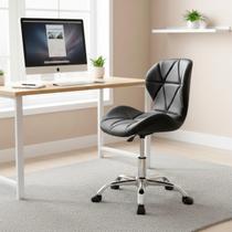 Banqueta Office Regulagem De Altura Base Cromada Sem Braços Material Sintético Giratória Banqueta Office Regulagem De Altura Base Cromada Sem Braços Material Sintético Giratória