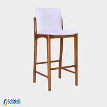 Banqueta Olímpia Estrutura Nozes Vários Tecidos em Linho e Veludo - Datelli Design