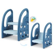 Banqueta Onasti para Crianças - Para Pia de Banheiro com Alças Azuis Banqueta Onasti para Crianças - Para Pia de Banheiro com Alças Azuis