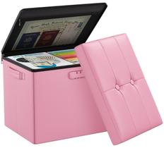 Banqueta otomana de armazenamento para os pés DocSafe, à prova de fogo, rosa