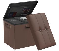 Banqueta otomana de armazenamento para os pés DocSafe Fireproof Brown