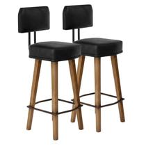 Banqueta para balcão Bancada de cozinha Americana Área Gourmet Kit 2 Unidades com os pés Palito Banqueta para balcão Bancada de cozinha Americana Área Gourmet Kit 2 Unidades com os pés Palito