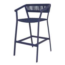 Banqueta Para Bancada de Cozinha Modelo Duda Com Braços Corda Naval Banqueta Para Bancada de Cozinha Modelo Duda Com Braços Corda Naval