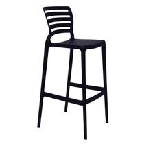 Banqueta para Bar Alta Tramontina Sofia Preta em Polipropileno Empilhável