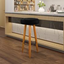 Banqueta Para Cozinha Alta Camila Decorativa Pés Palito Tecido Preto