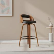 Banqueta para Cozinha Alta Giratória Madeira Roma