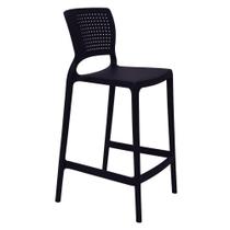 Banqueta Para Cozinha Alta Tramontina Safira Preta