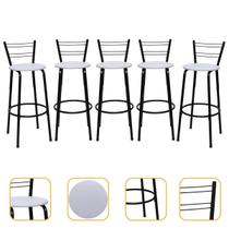 Banqueta Para Cozinha Americana Estrutura Preta Kit 5un Cadeira Balcão Bar Flórida Itagold